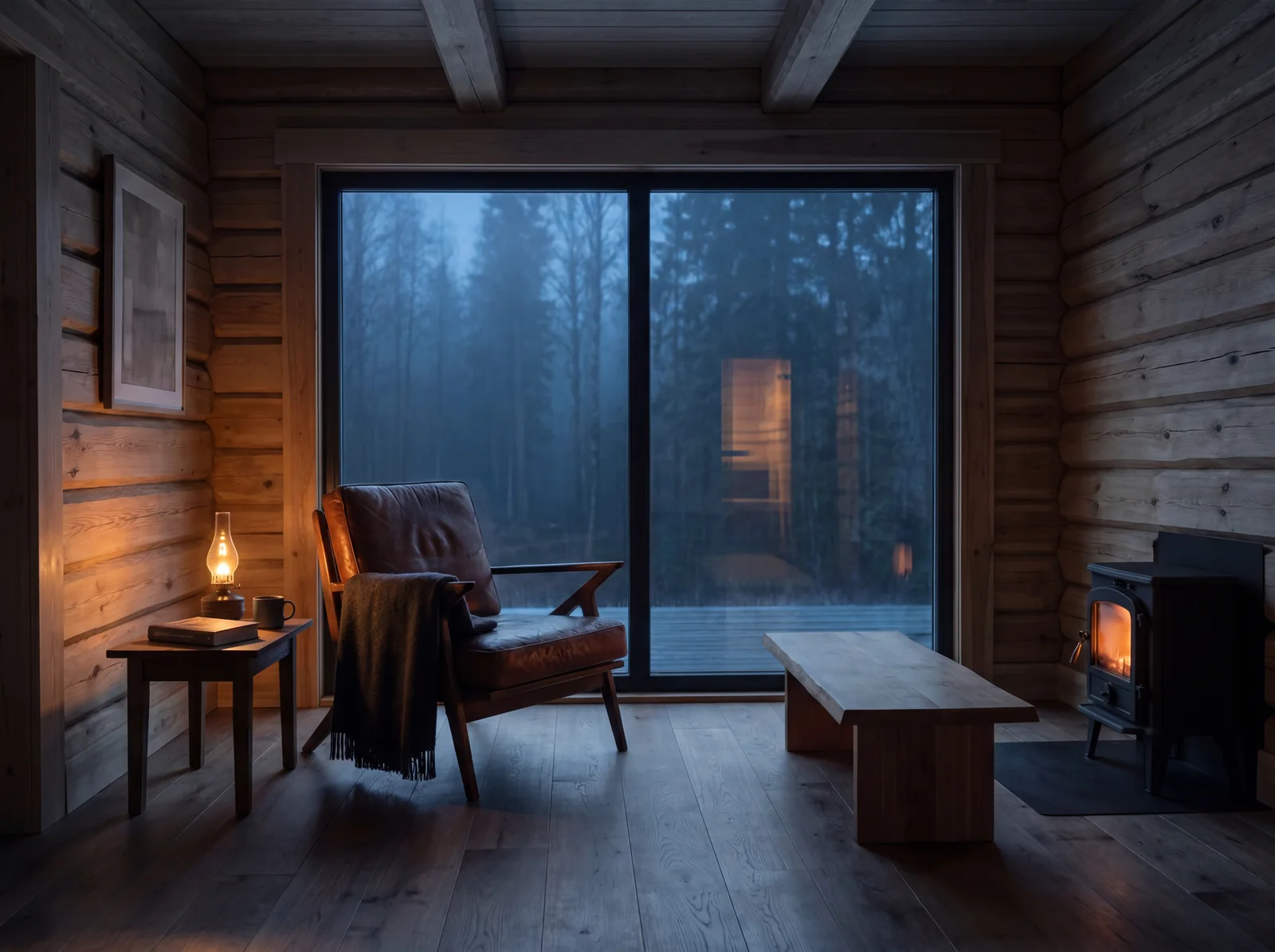 Баня Тёплый пол · панорама — Комната отдыха · 7 м²